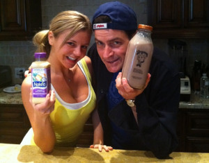 charlie sheen twitter milk photo - Can't Make Money On Twitter? Think Charlie Sheen!