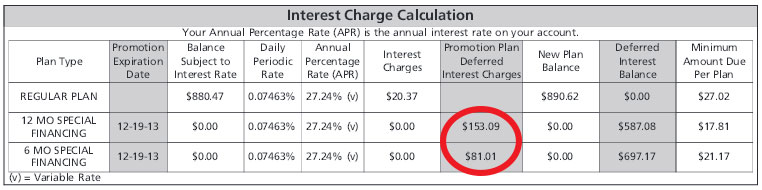 credit card statement bottom