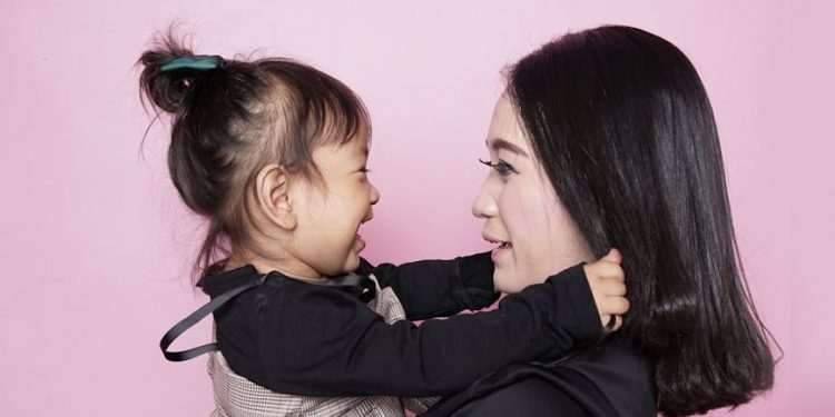 woman and children taking photo