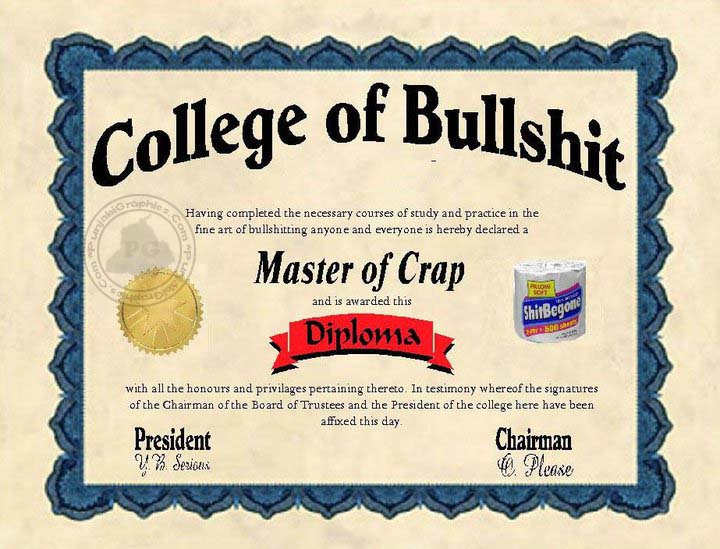 bullshit degree - College Degrees