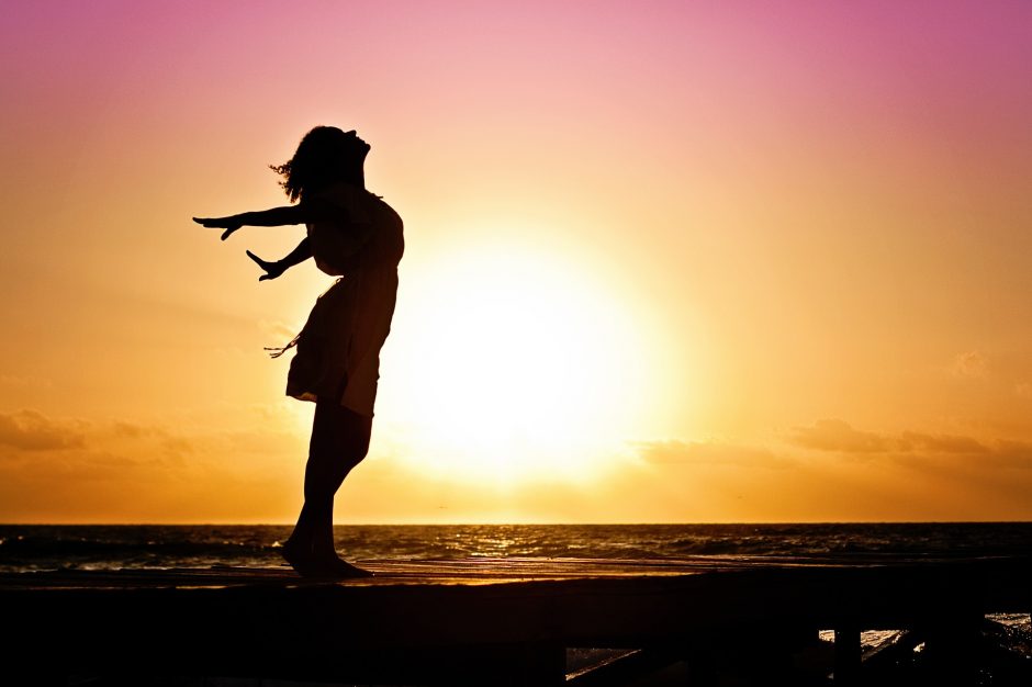Happy woman in the wind