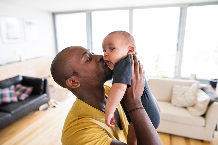 young father, baby, child