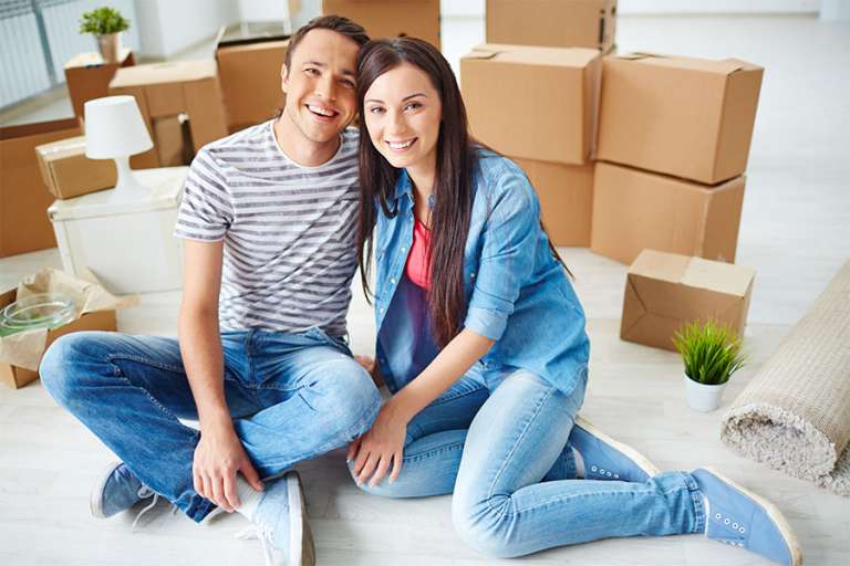 Family moving, furnishing apartment